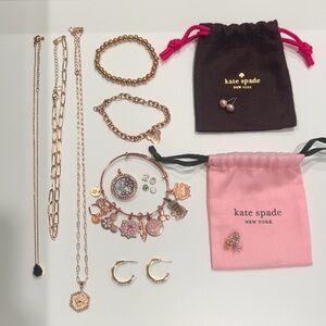Gold/Rose Gold Jewelry Bundle, Kate Spade, Alex & Ani, Earrings, Necklaces